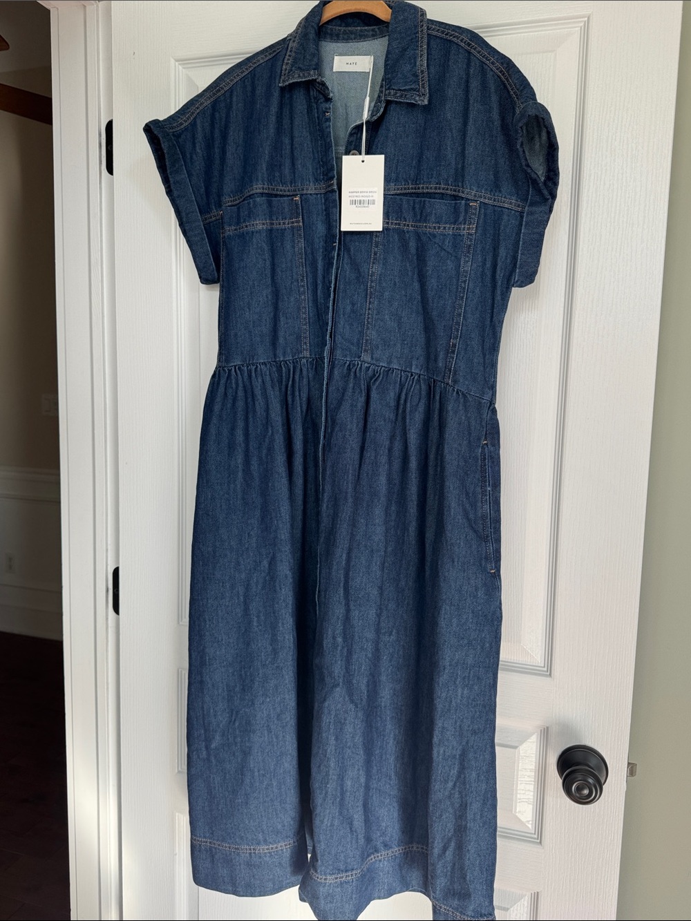 Maye Harper Women’s Dark Blue Denim Shirt Midi Dress
